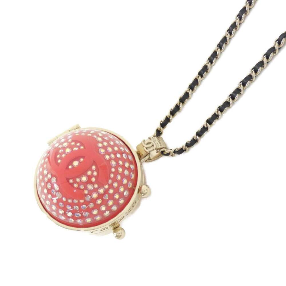 Chanel Pendant Necklace Leather Pink #246610C19B
